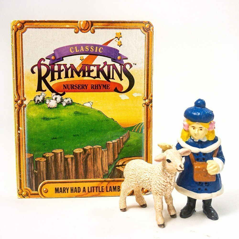 Rhymekins Fairy Tale Mary Had a Little Lamb Book & Action Figures 1988